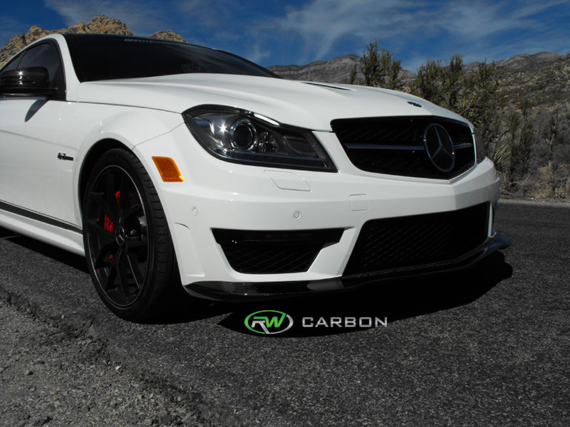 RW-Carbon-Fiber-Black-Series-Style-Front-Lip-Spoiler-Mercedes-W204-C63-AMG-507-3