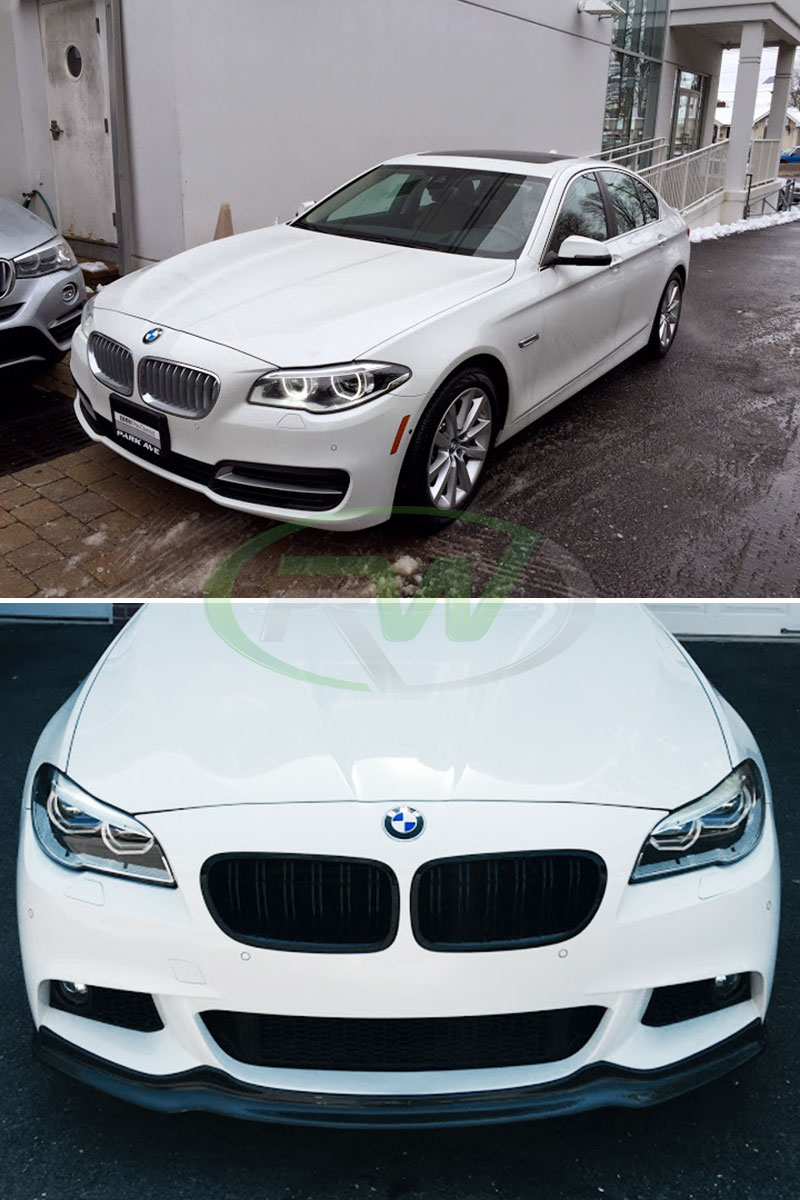 RW-Carbon-Fiber-Arkym-Style-Front-Lip-BMWF10-550i-white-1-before-after