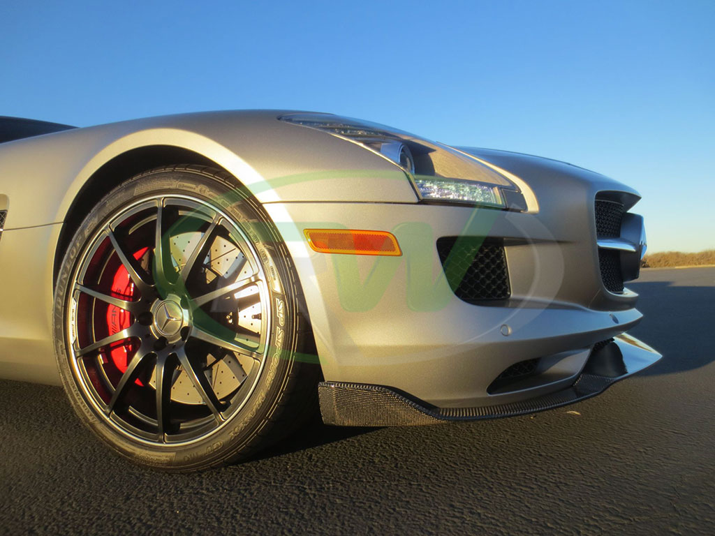 RW-Carbon-Fiber-Renn-Style-Front-Lip-Mercedes-SLS-AMG-Silver-4
