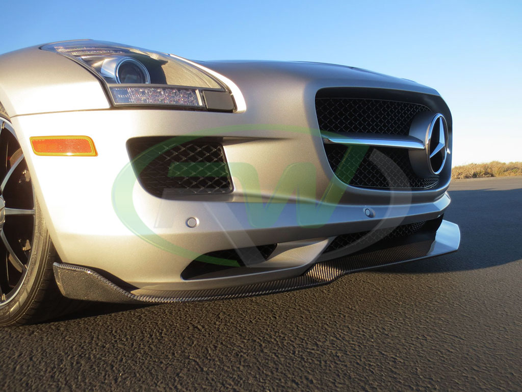 RW-Carbon-Fiber-Renn-Style-Front-Lip-Mercedes-SLS-AMG-Silver-8