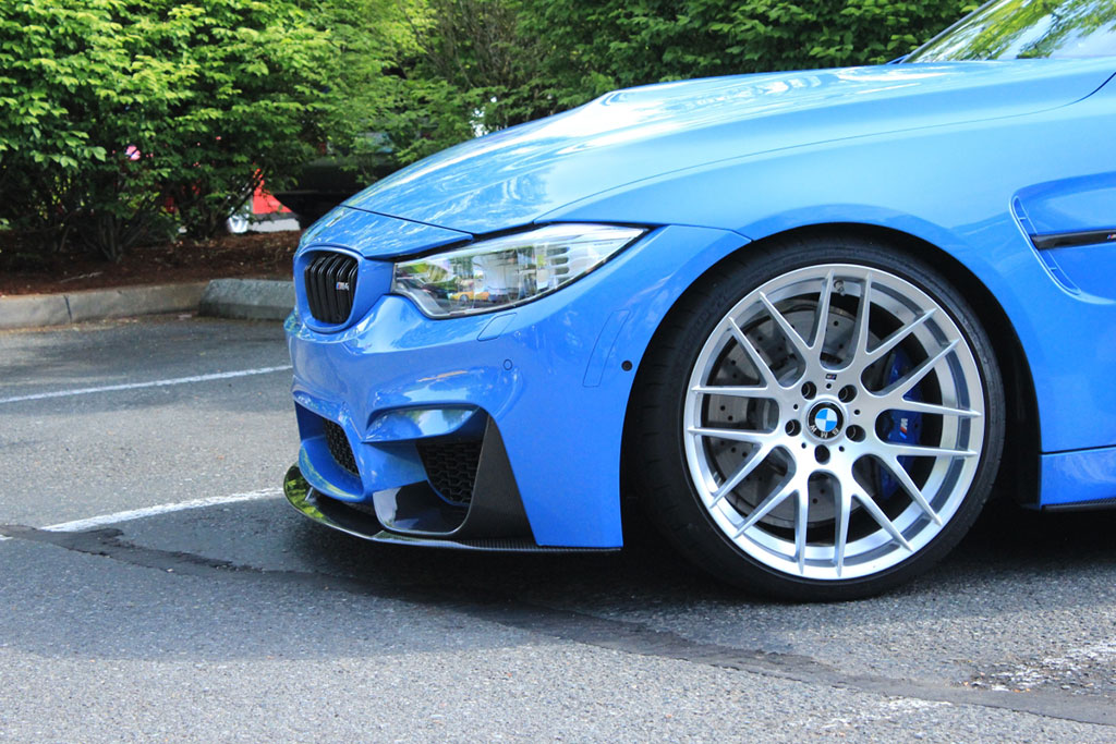 RW-Carbon-Fiber-Perf-Style-Front-Lip-on-a-Blue-BMW-F82-M4-2